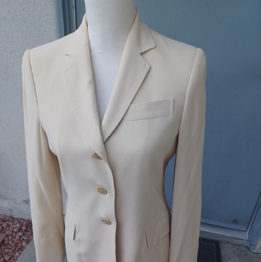Moschino Cheap and Chic cream top stitched 3 button jacket 8.